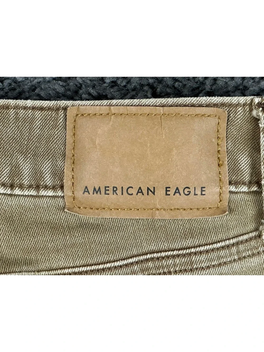 American Eagle Mens AirFlex+ Jeans Tan Brown Slim Straight Stretch Denim 32x32